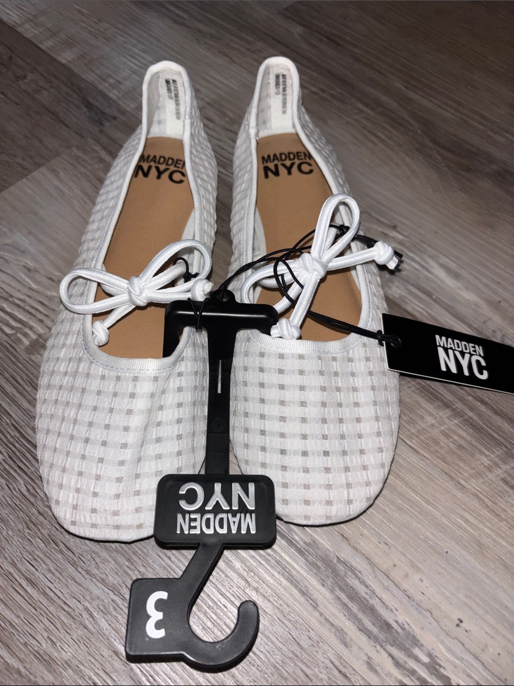 NEW Girl’s Madden NYC White Check Ballet Flats